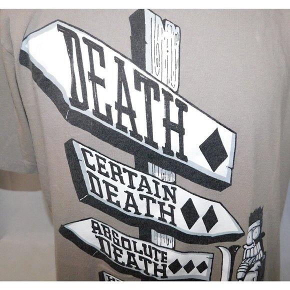 VTG 1996 CHANGES Scared Stiff Mens L Ski Death Skiing T Shirt Funny Graphic - Picture 6 of 12